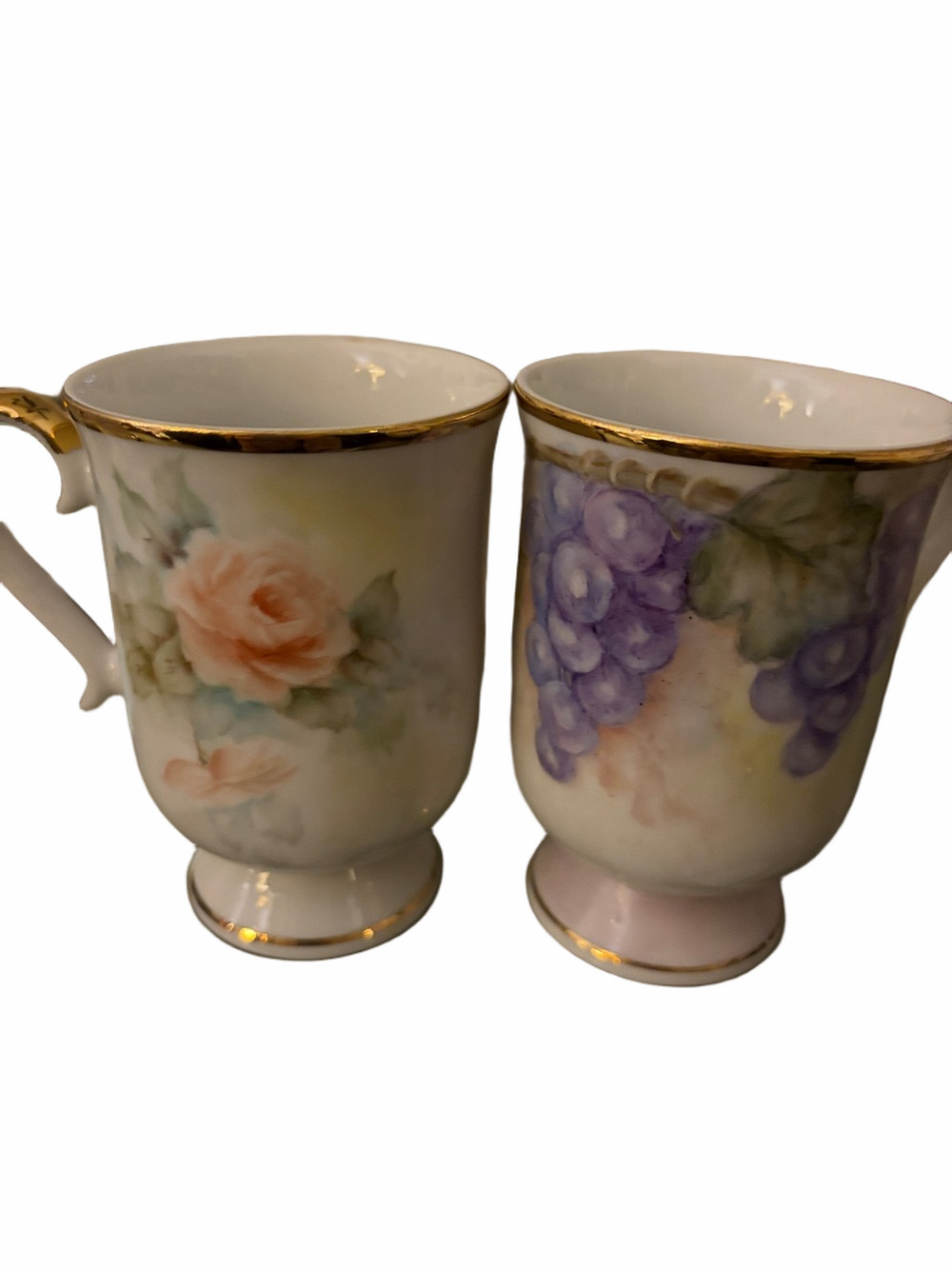 Heirloom Bouquet garden /fruit fine porcelain china by Shafford Vintage mug set